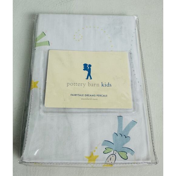 Pottery Barn Kids Pillowcase Fairytale Dreams Percale Standard Cotton New - Picture 1 of 4